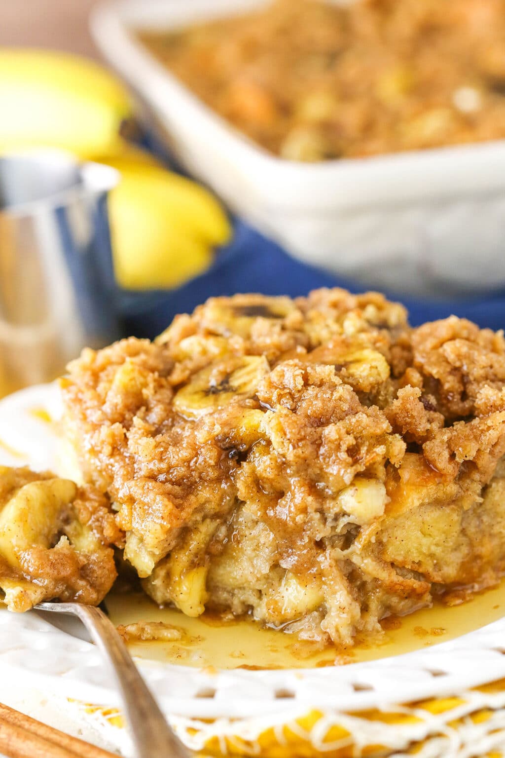 Overnight Baked Banana French Toast Casserole | Easy Breakfast Idea!