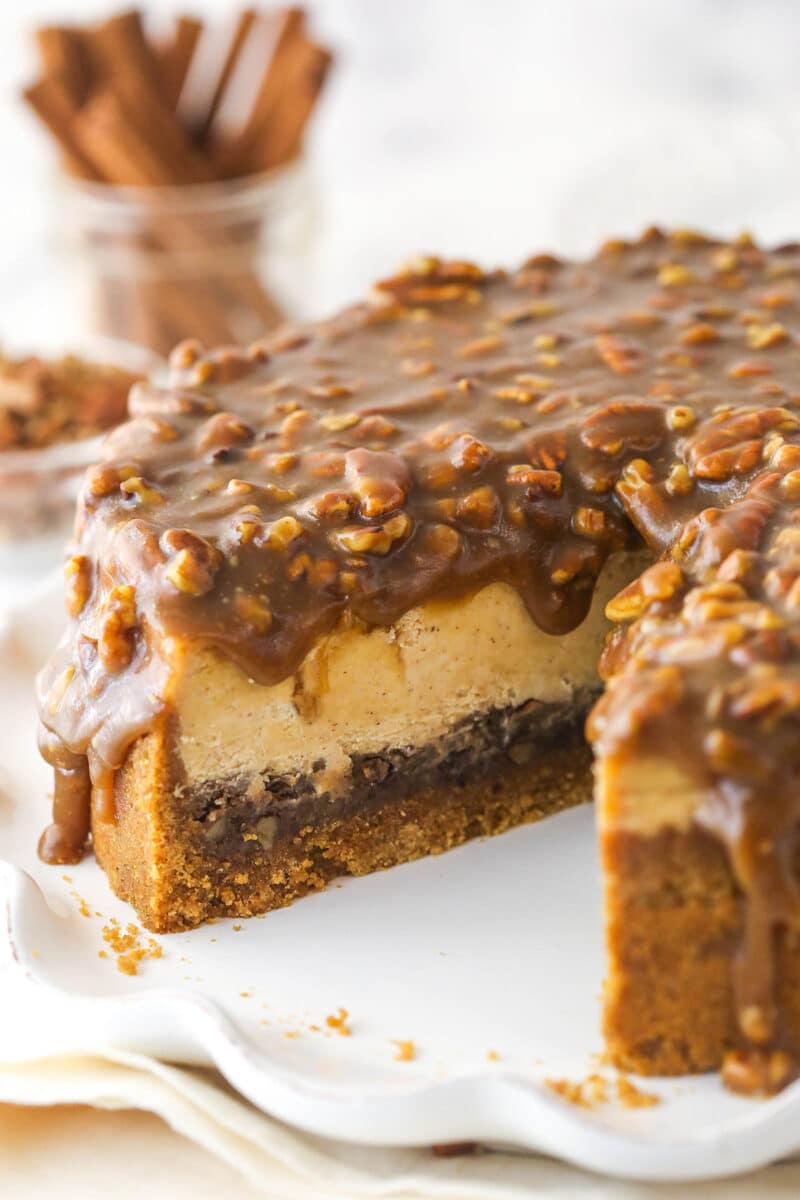 Pecan Pie Cheesecake Life Love And Sugar   Pecan Pie Cheesecake3 800x1200 