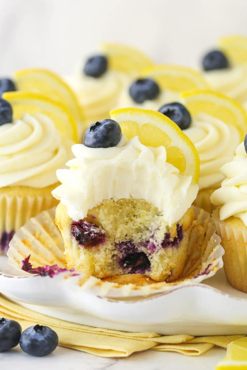 Lemon Blueberry Cupcakes with Cream Cheese Frosting