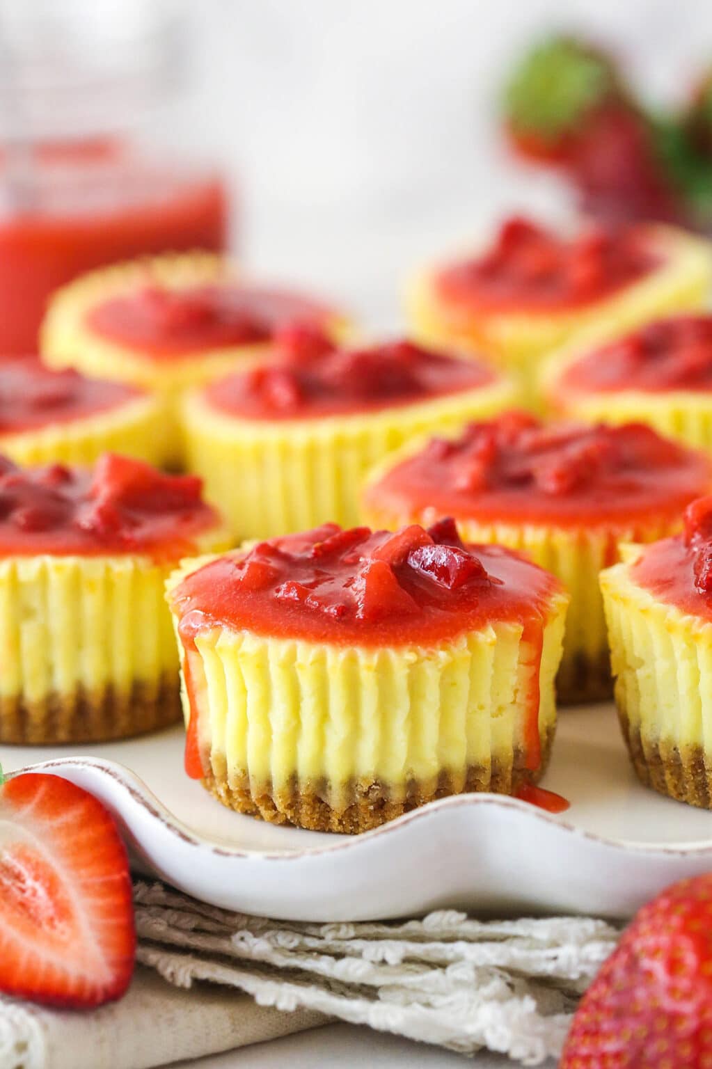 Mini Strawberry Cheesecakes | Life, Love and Sugar