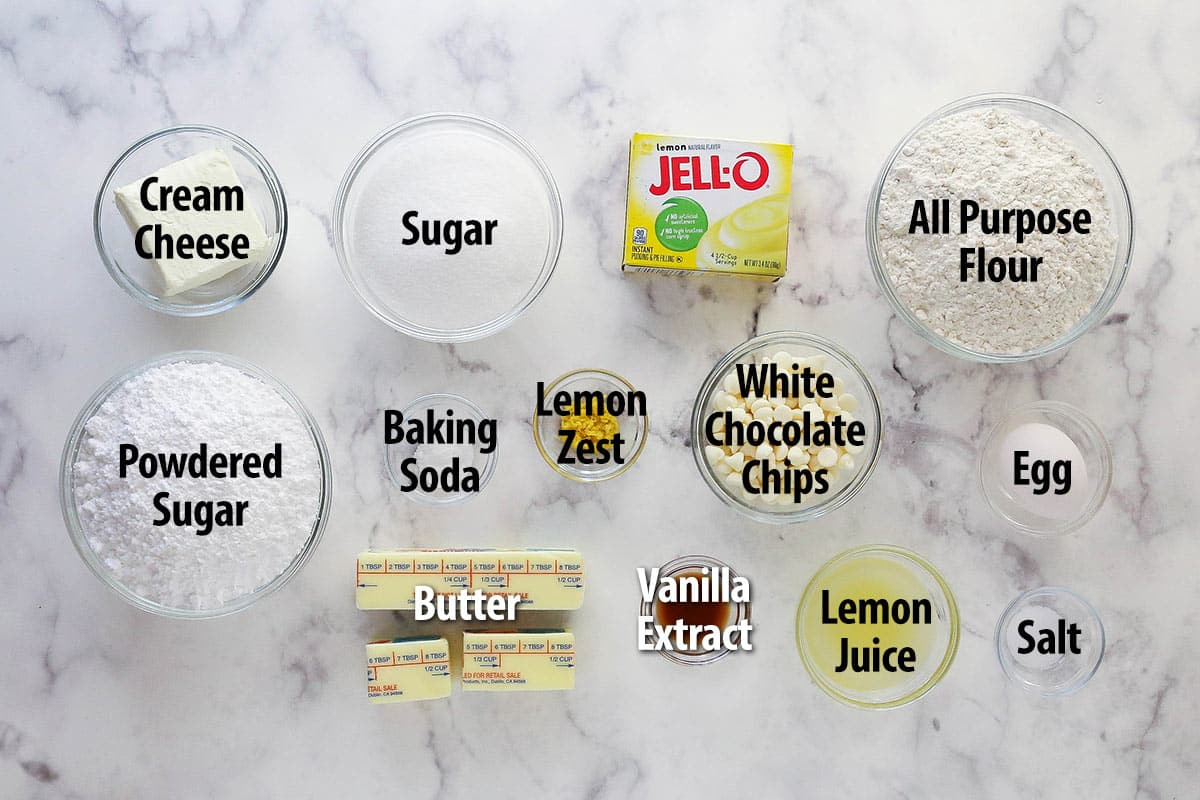 Ingredients for lemon cookie cake.