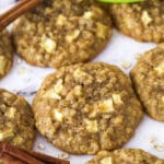 Close up of a few baked Apple Cinnamon Oatmeal Cookies.