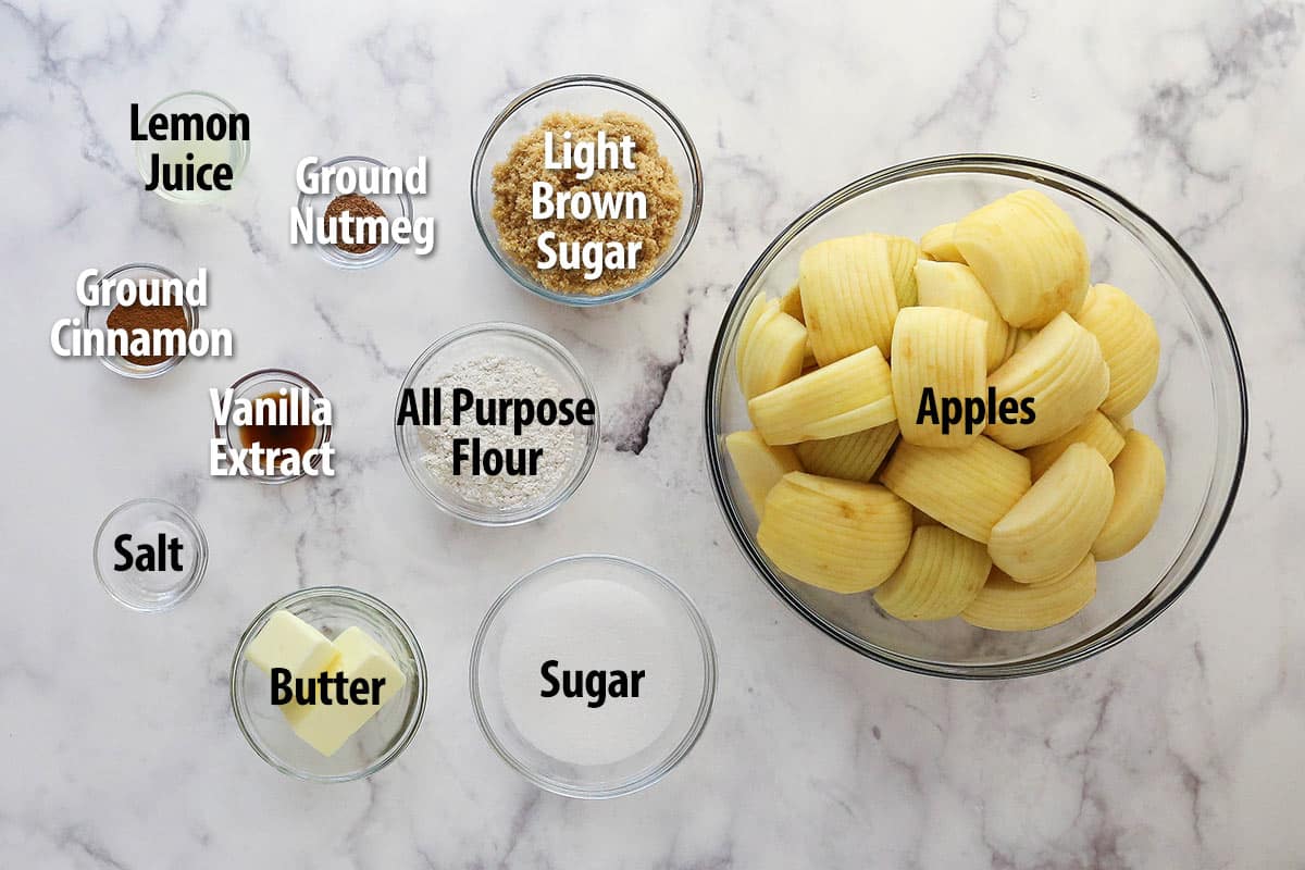 Ingredients needed to make Dutch apple pie