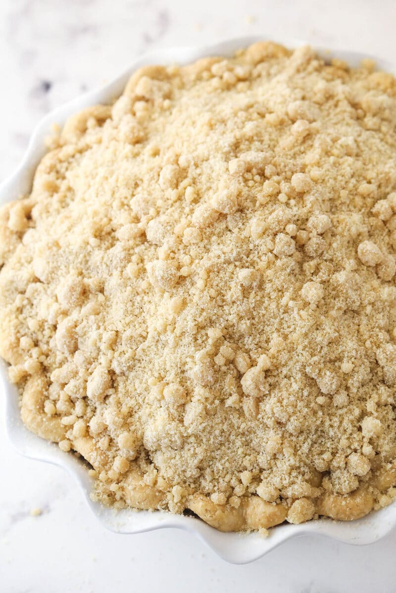 Streusel on top of a pie