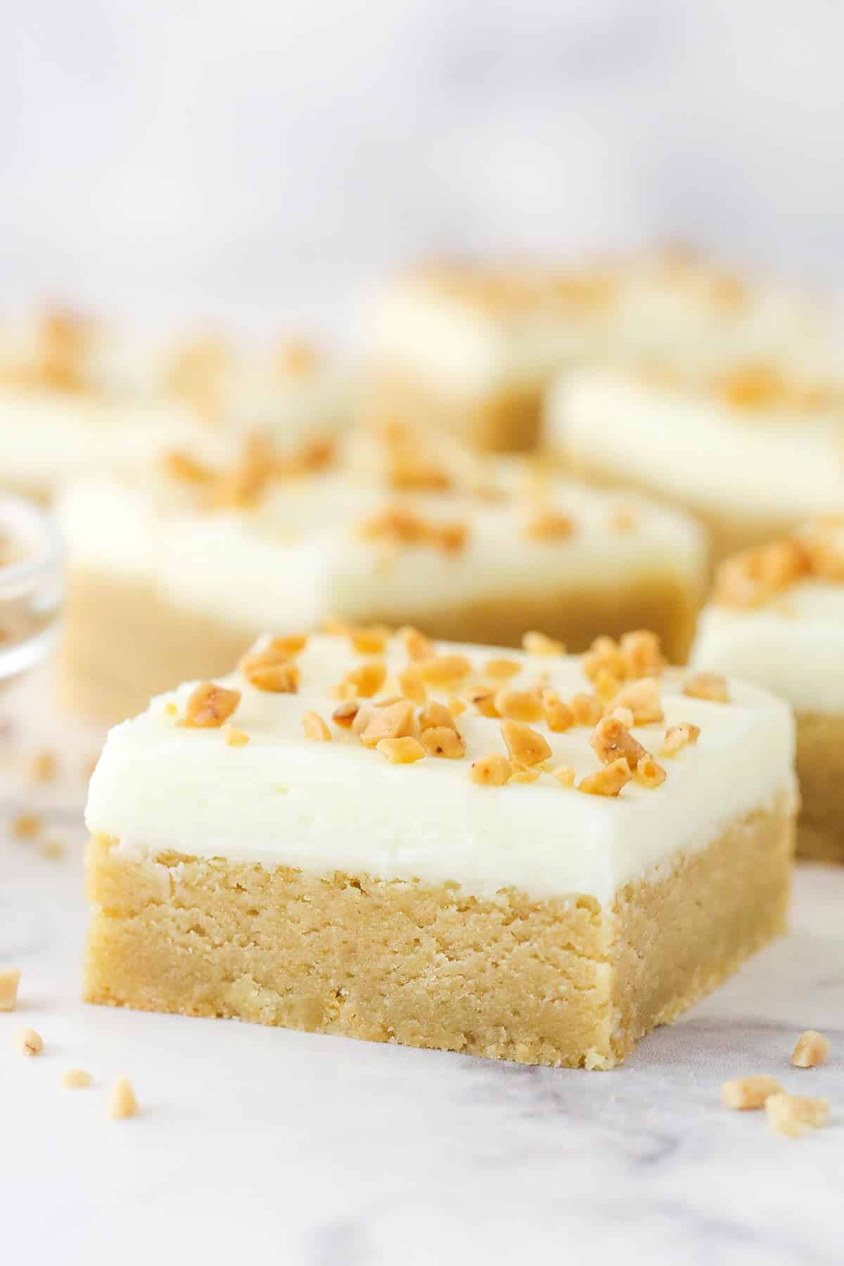 Close up of a Frosted Maple Cookie Bar.