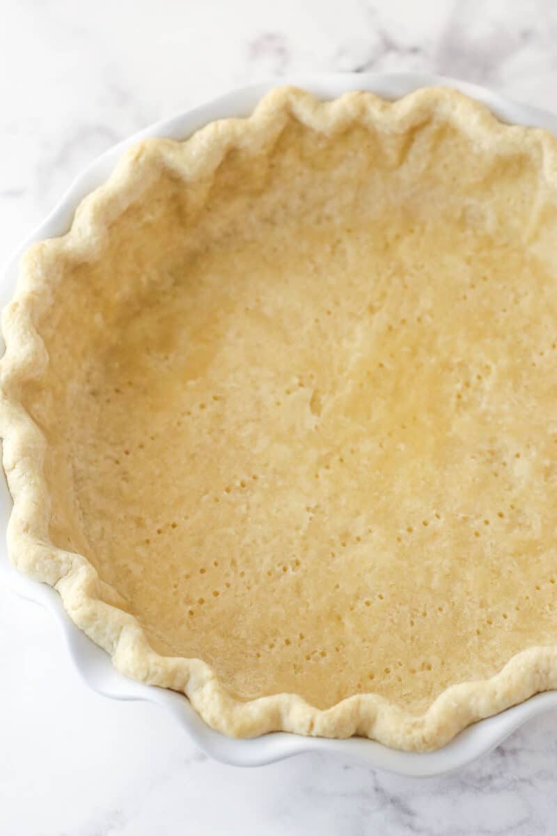 Partially baked homemade pie crust