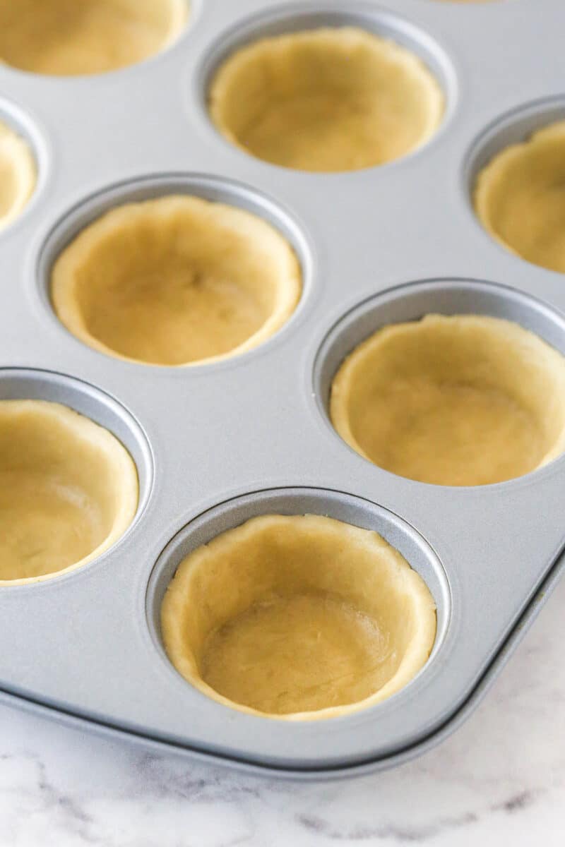 Pie crust in a cupcake pan