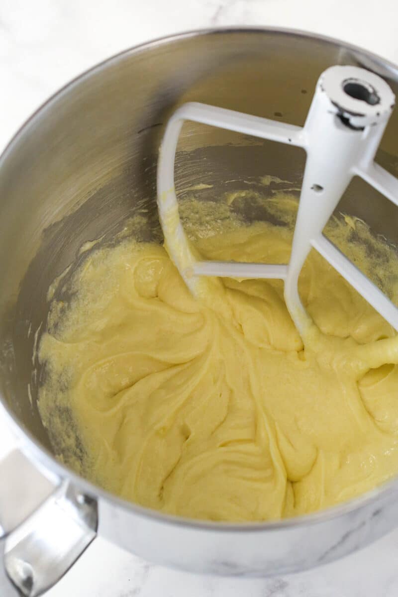 Cupcake batter after adding eggs