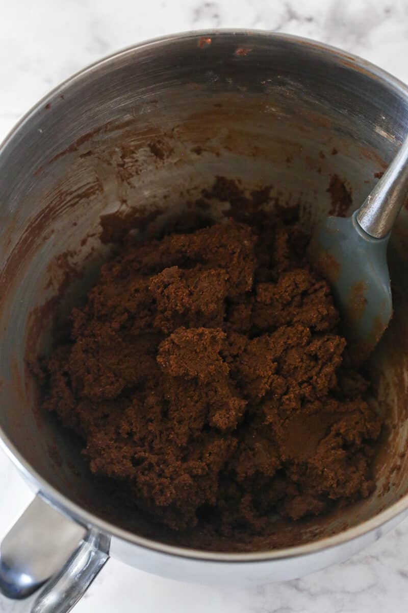 final cookie dough in mixing bowl